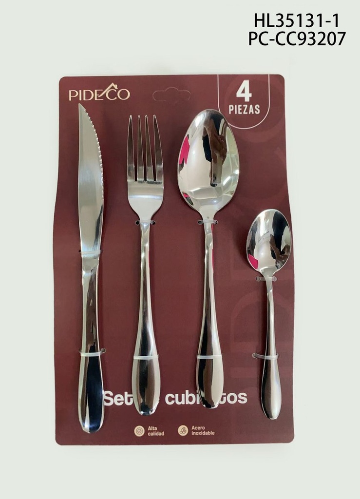 [PC-CC93207] Set de Cubiertos de 4 Piezas (Puntiagudo)