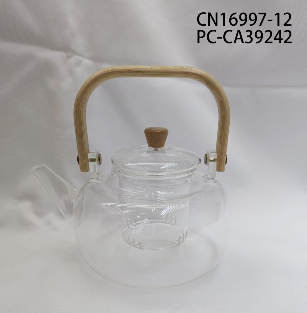 [PC-CA39242] jarra de vidrio con mango de bambú
