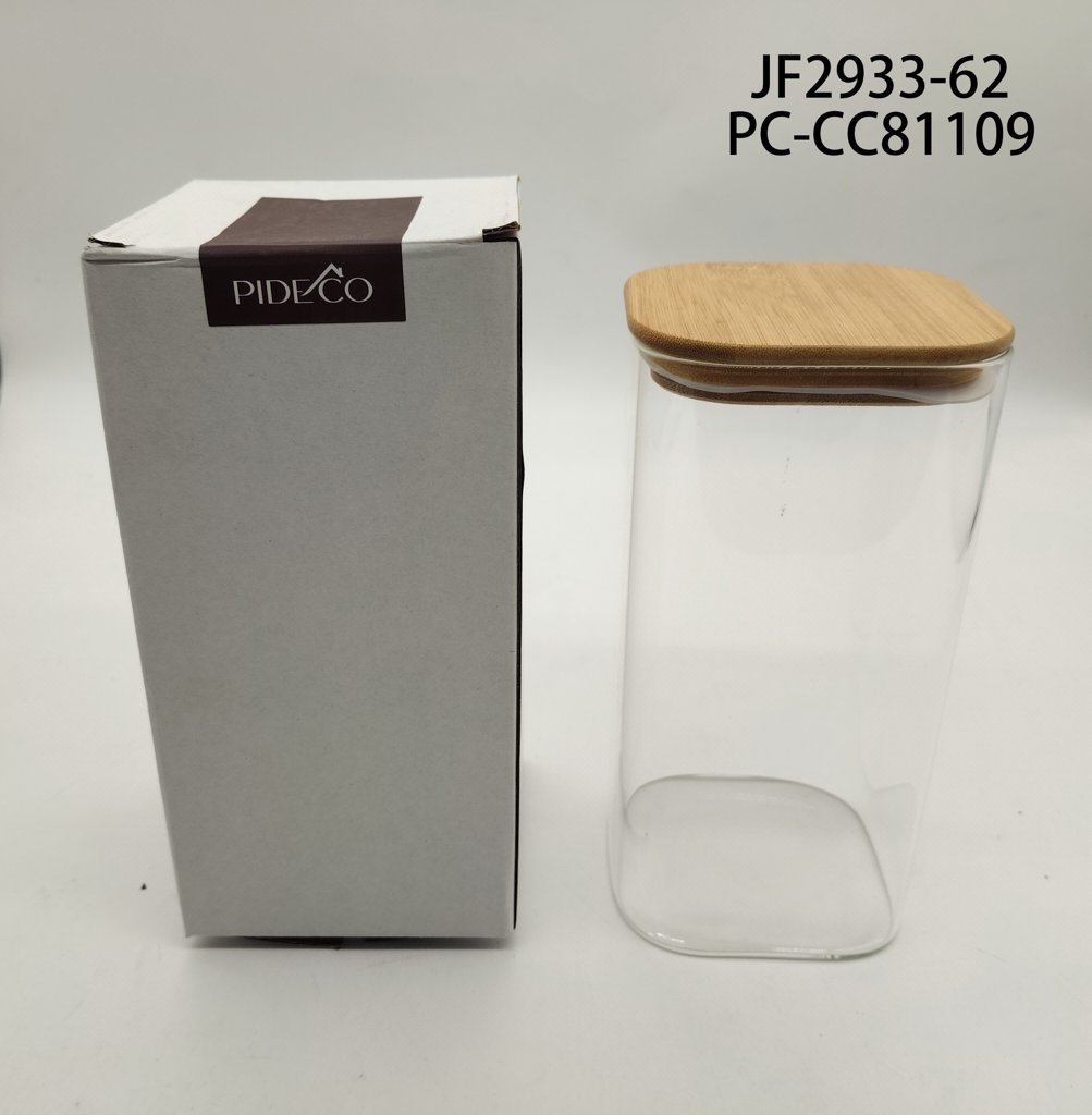 [PC-CC81109] Frasco Hermético de Vidrio con Tapa de Bambú