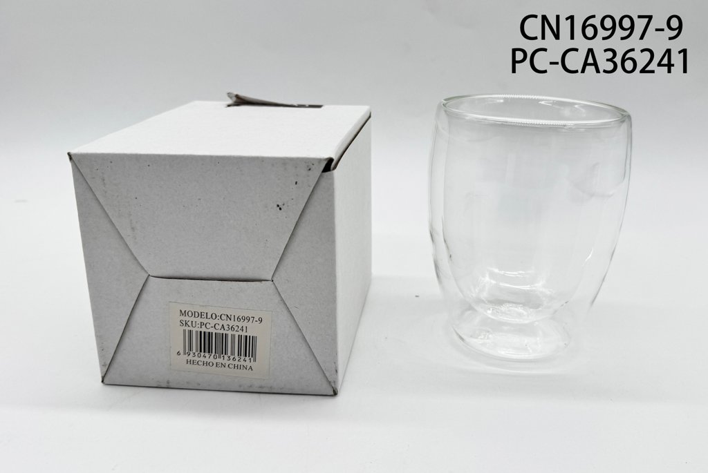 vaso de vidrio doble pared