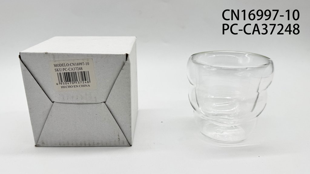 vaso de vidrio doble pared