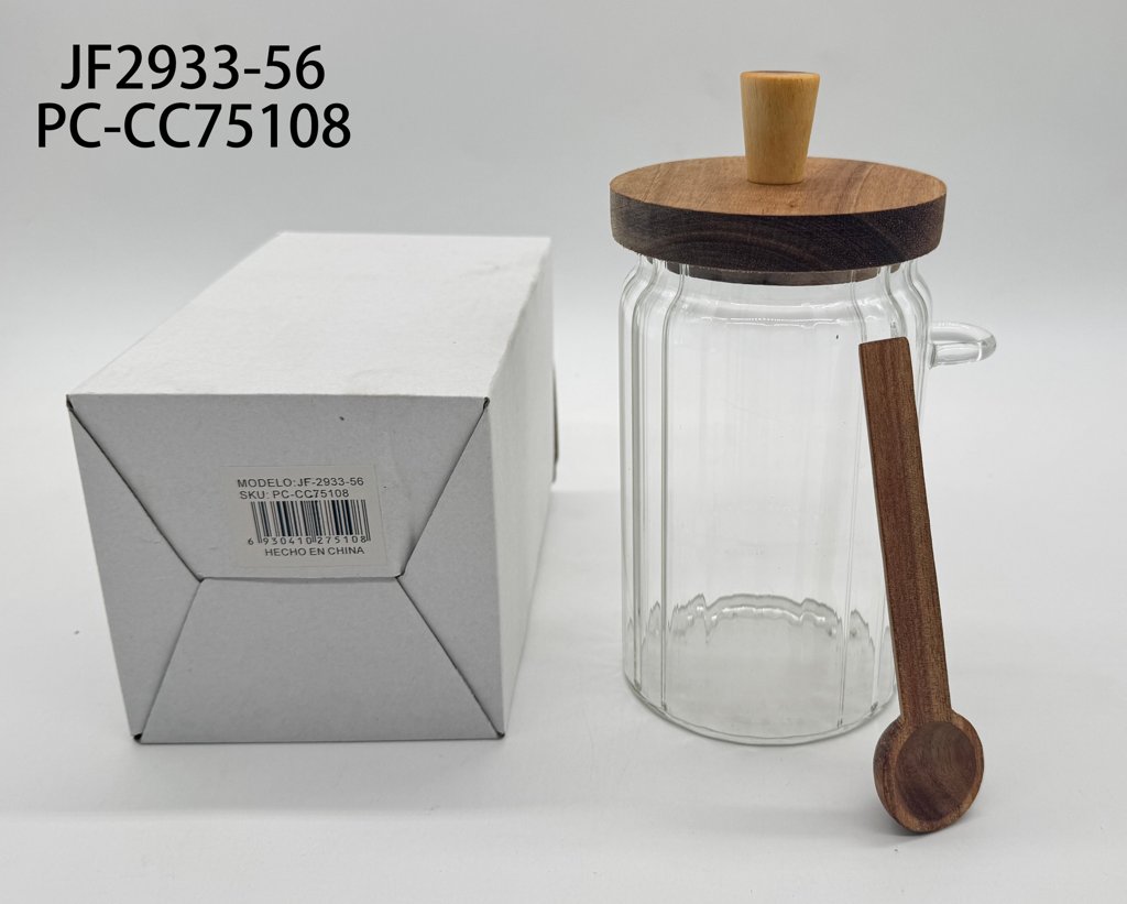 Frasco para Miel con Cuchara de Madera