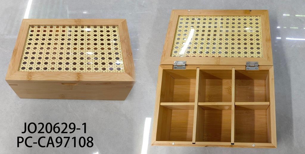 Caja de té de bambú