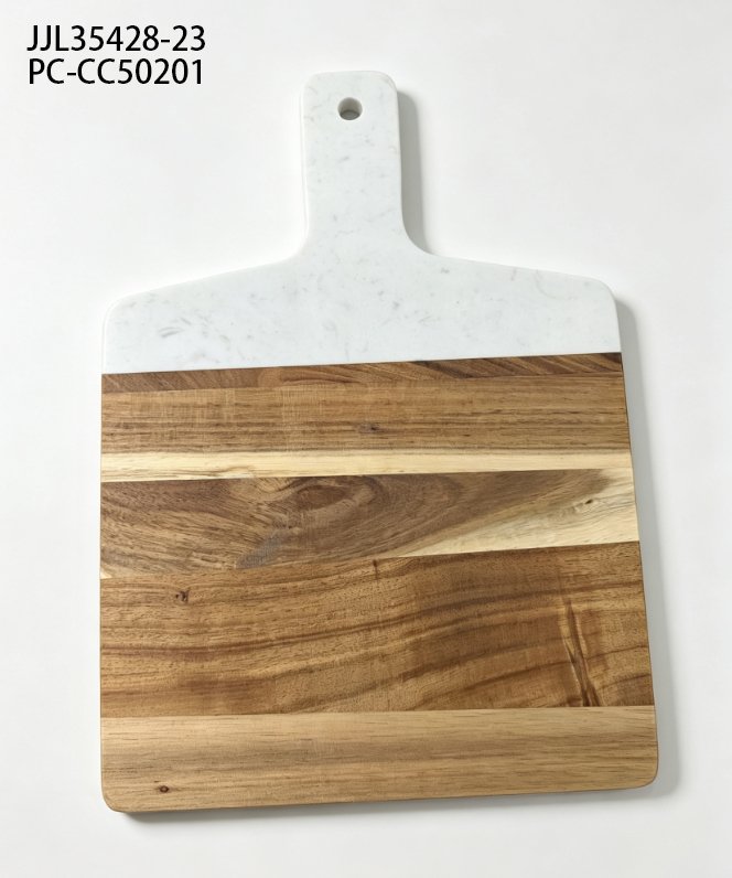 Tabla para quesos con placa de mármol