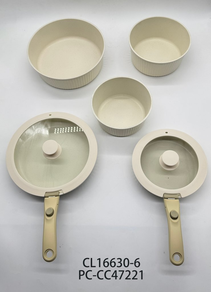 Set x9 Ollas de Aluminio con Mango Desmontable